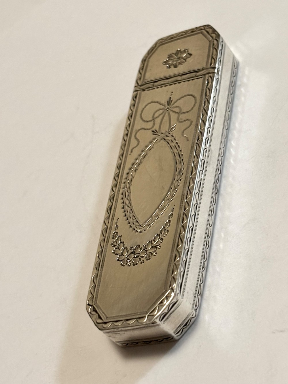 George III Sterling Silver Toothpick Holder Case Box Samuel Pemberton 1813 View X