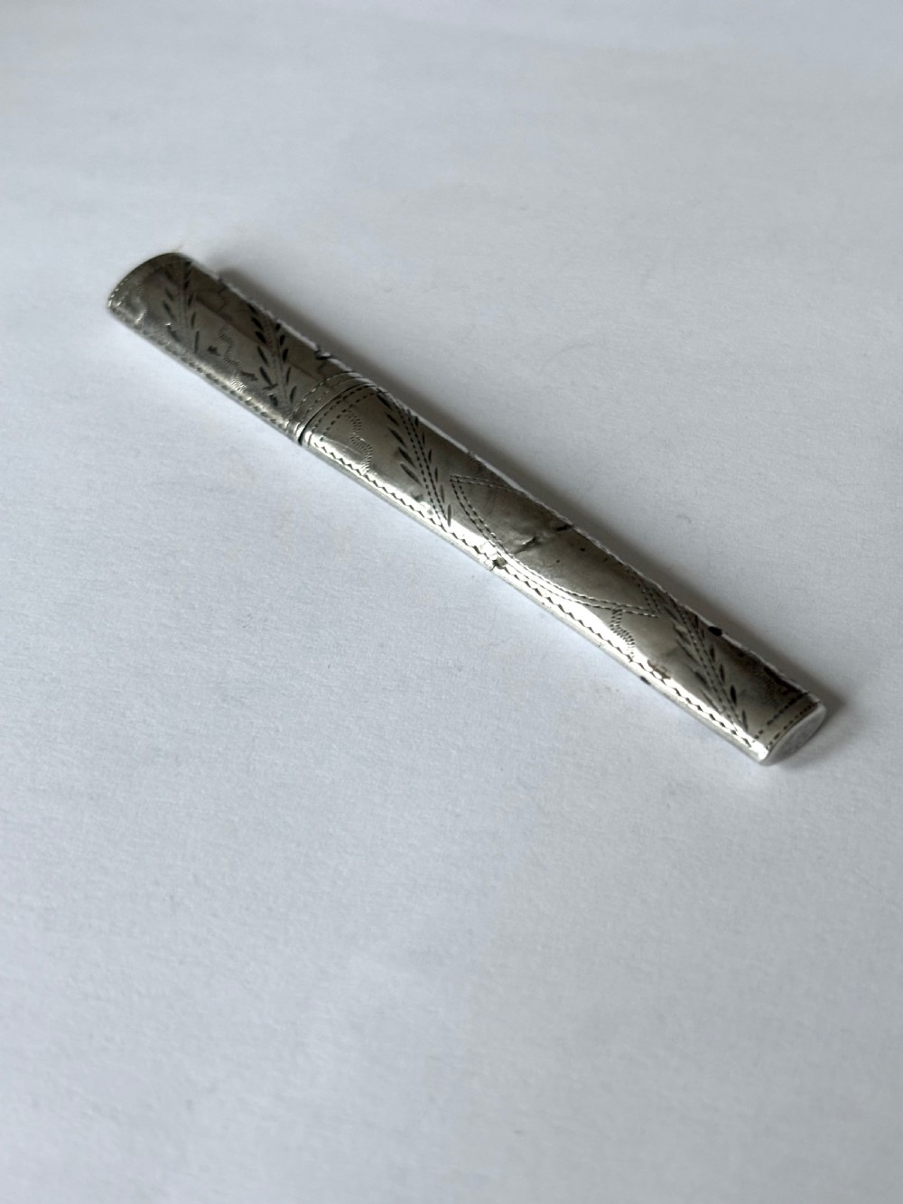 George III Sterling Silver Needle Case & Bodkin both Samuel Pemberton c1792