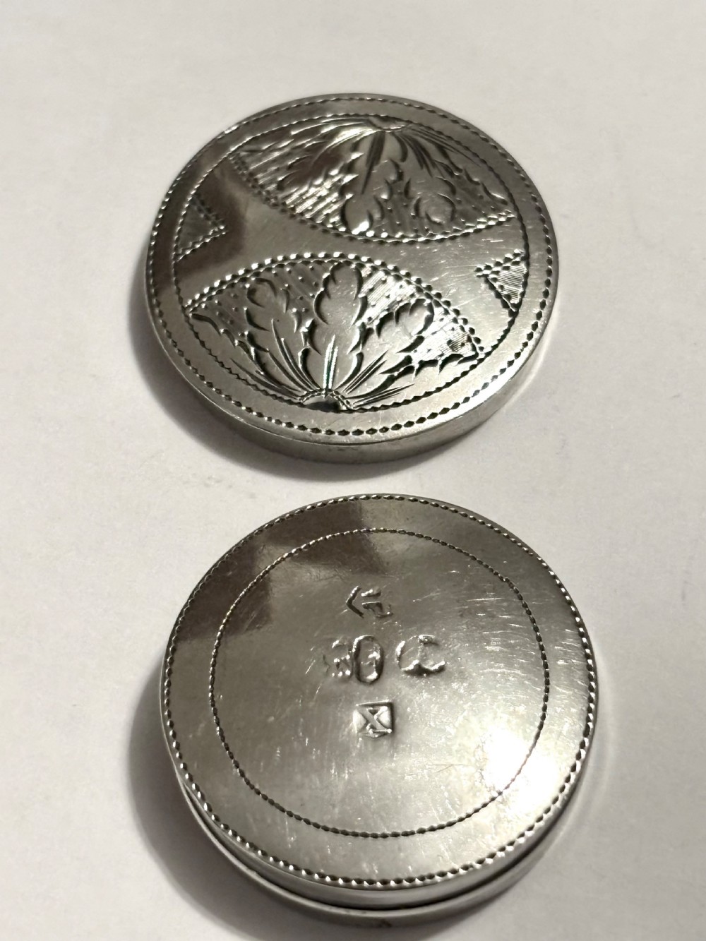 Antique George III Sterling Silver Patch Pill Box Birmingham 1795 Joseph Taylor View IV