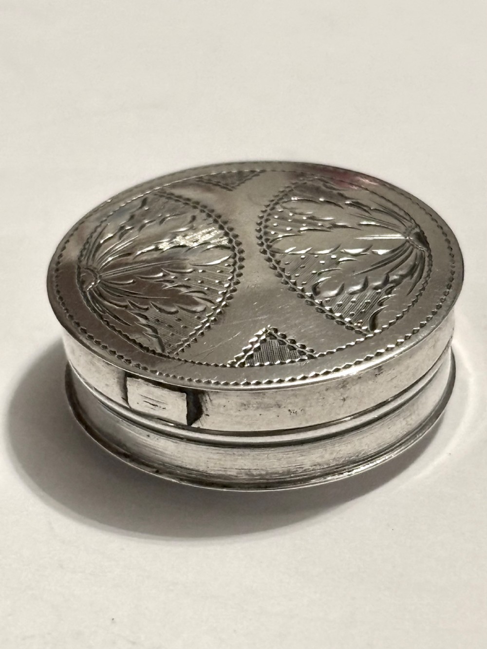 Antique George III Sterling Silver Patch Pill Box Birmingham 1795 Joseph Taylor View XI
