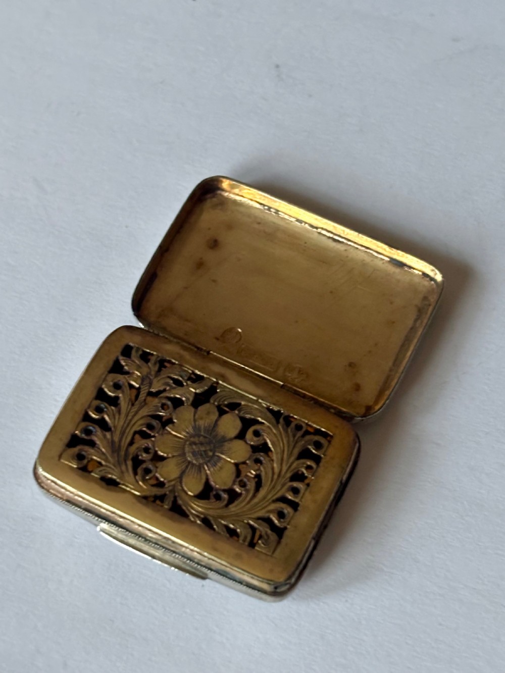 George III Silver Gilt Vinaigrette Birmingham 1819 Postans & Tye View VI