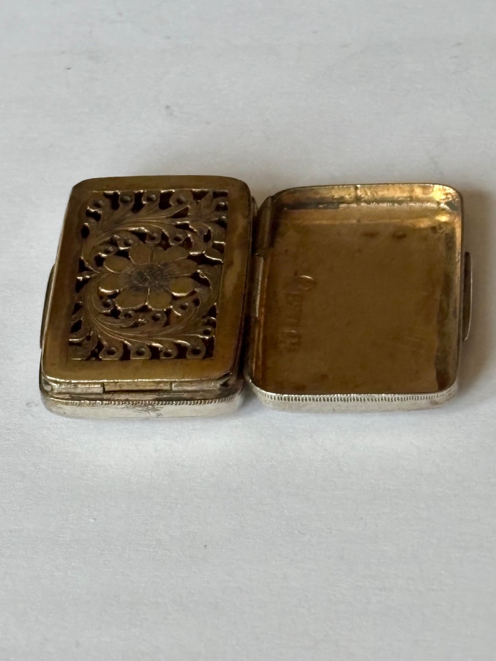 George III Silver Gilt Vinaigrette Birmingham 1819 Postans & Tye View VII
