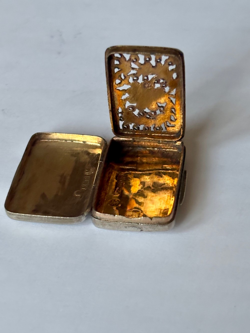 George III Silver Gilt Vinaigrette Birmingham 1819 Postans & Tye View VIII