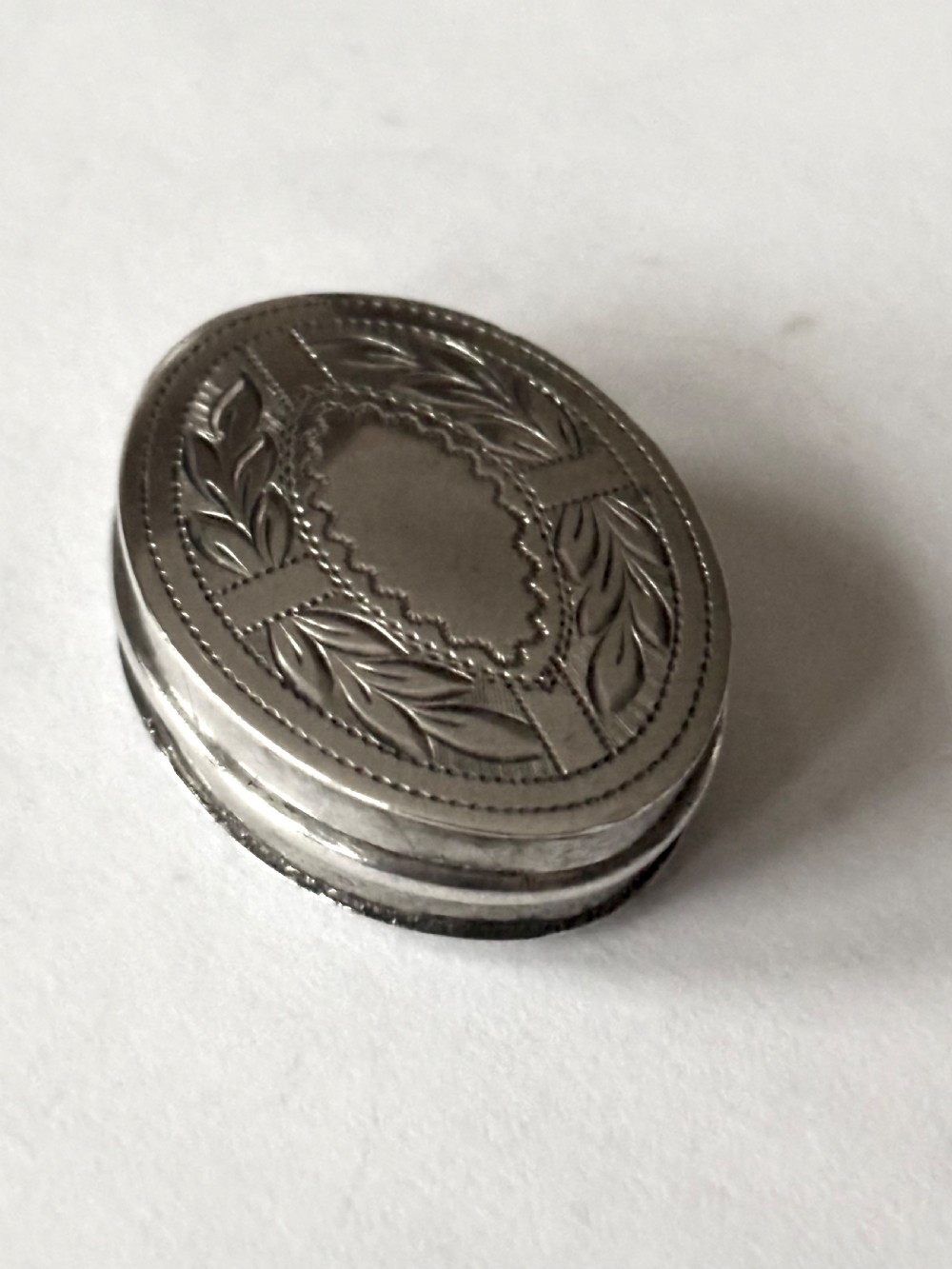 Antique George III Sterling Silver Patch Pill Box Birmingham 1793 Maker IB View III