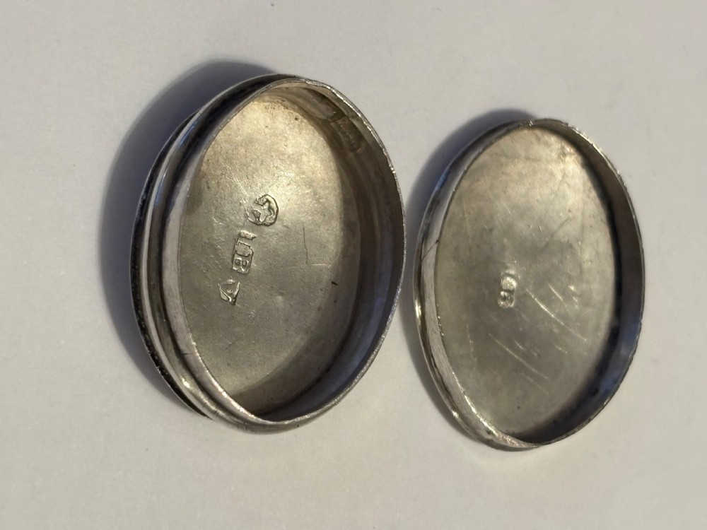 Antique George III Sterling Silver Patch Pill Box Birmingham 1793 Maker IB View IV