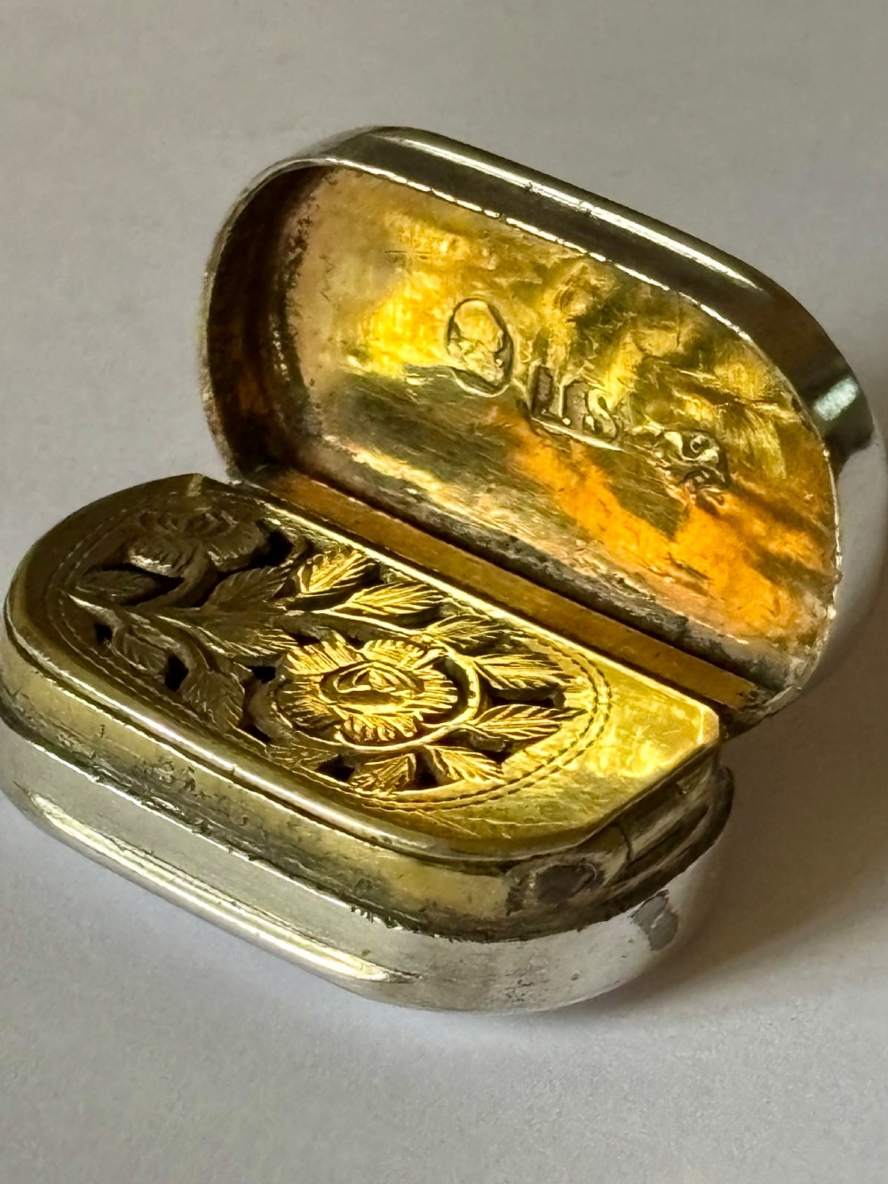 George III Silver Gilt Vinaigrette Birmingham 1808 John Shaw Plain Design