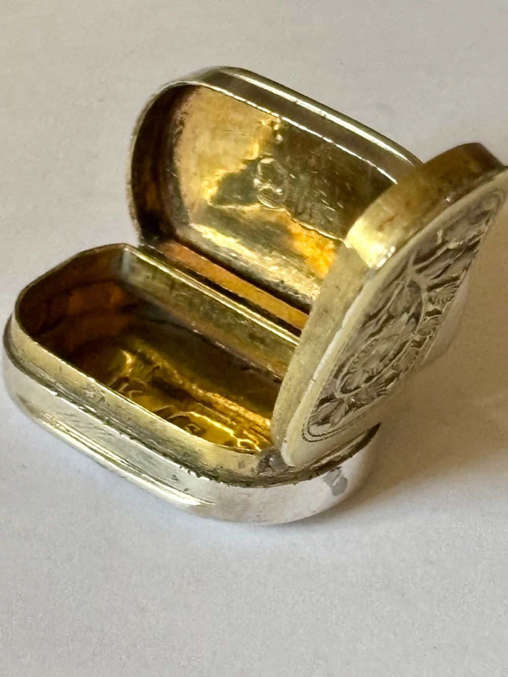 George III Silver Gilt Vinaigrette Birmingham 1808 John Shaw Plain Design View VI