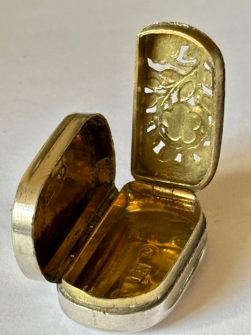 George III Silver Gilt Vinaigrette Birmingham 1808 John Shaw Plain Design View VII
