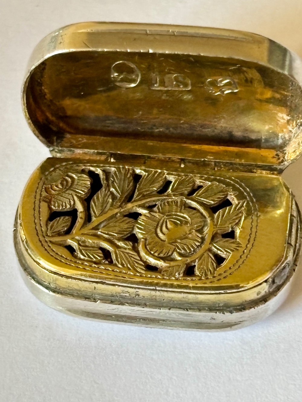 George III Silver Gilt Vinaigrette Birmingham 1808 John Shaw Plain Design View IX