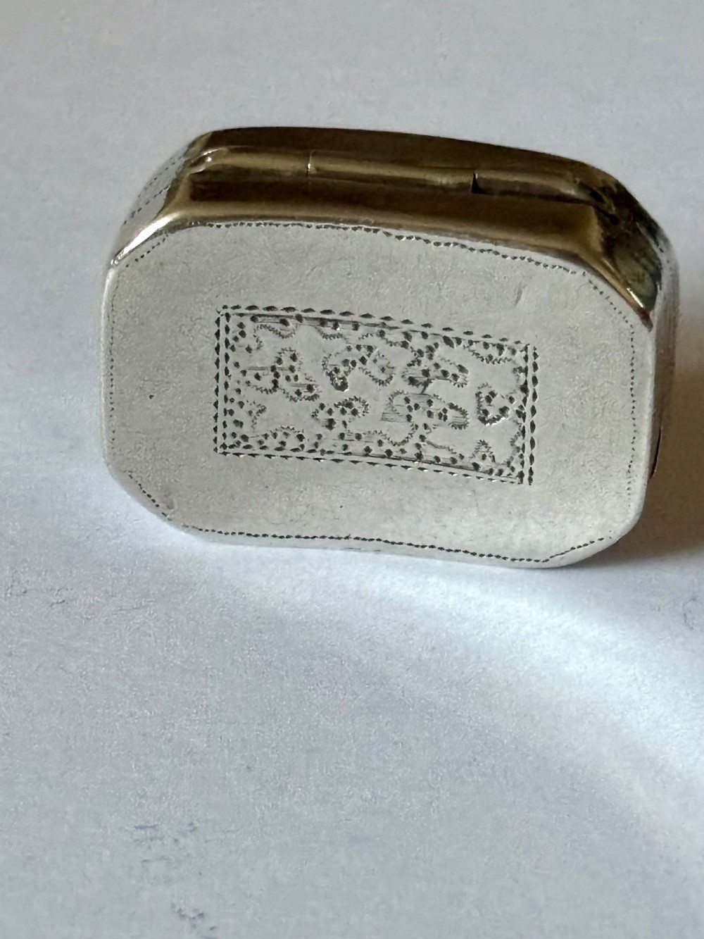 George III Curved Silver Gilt Vinaigrette Birmingham 1790 Samuel Pemberton View III