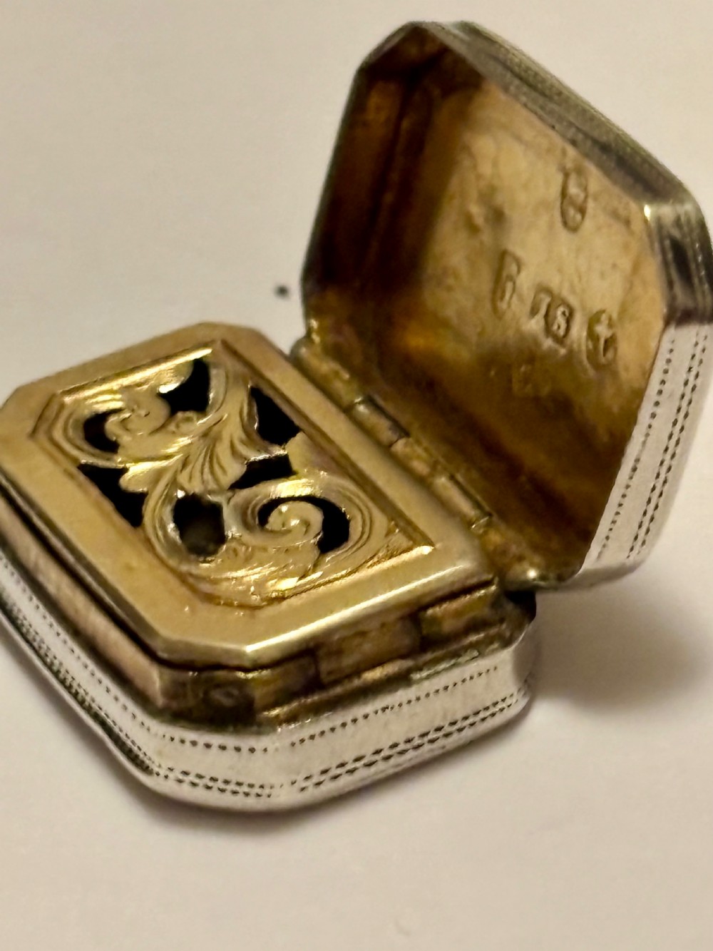 George III Silver Gilt Vinaigrette Birmingham 1806 John Shaw