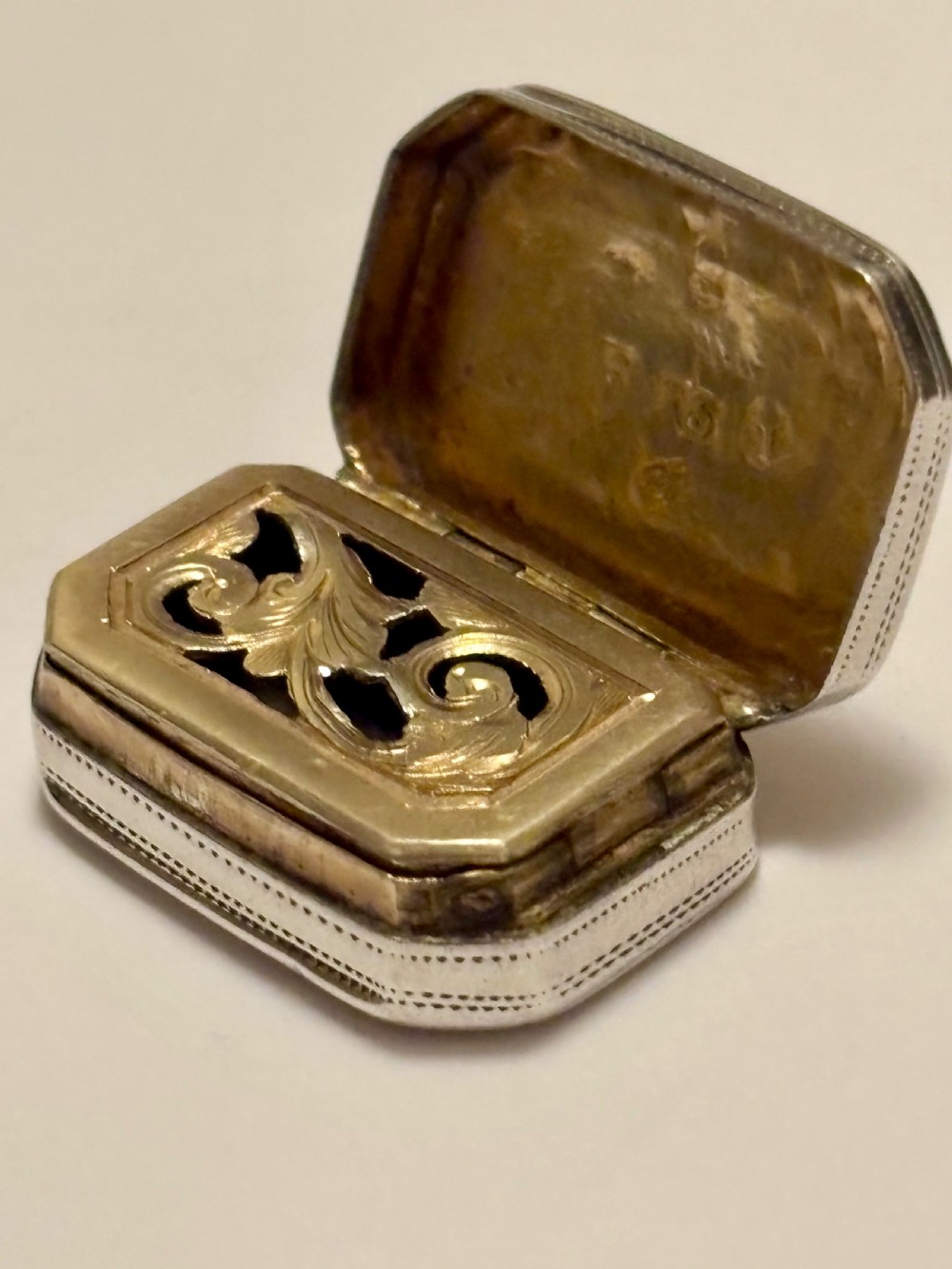 George III Silver Gilt Vinaigrette Birmingham 1806 John Shaw View IV