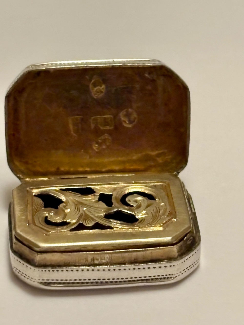 George III Silver Gilt Vinaigrette Birmingham 1806 John Shaw View VI