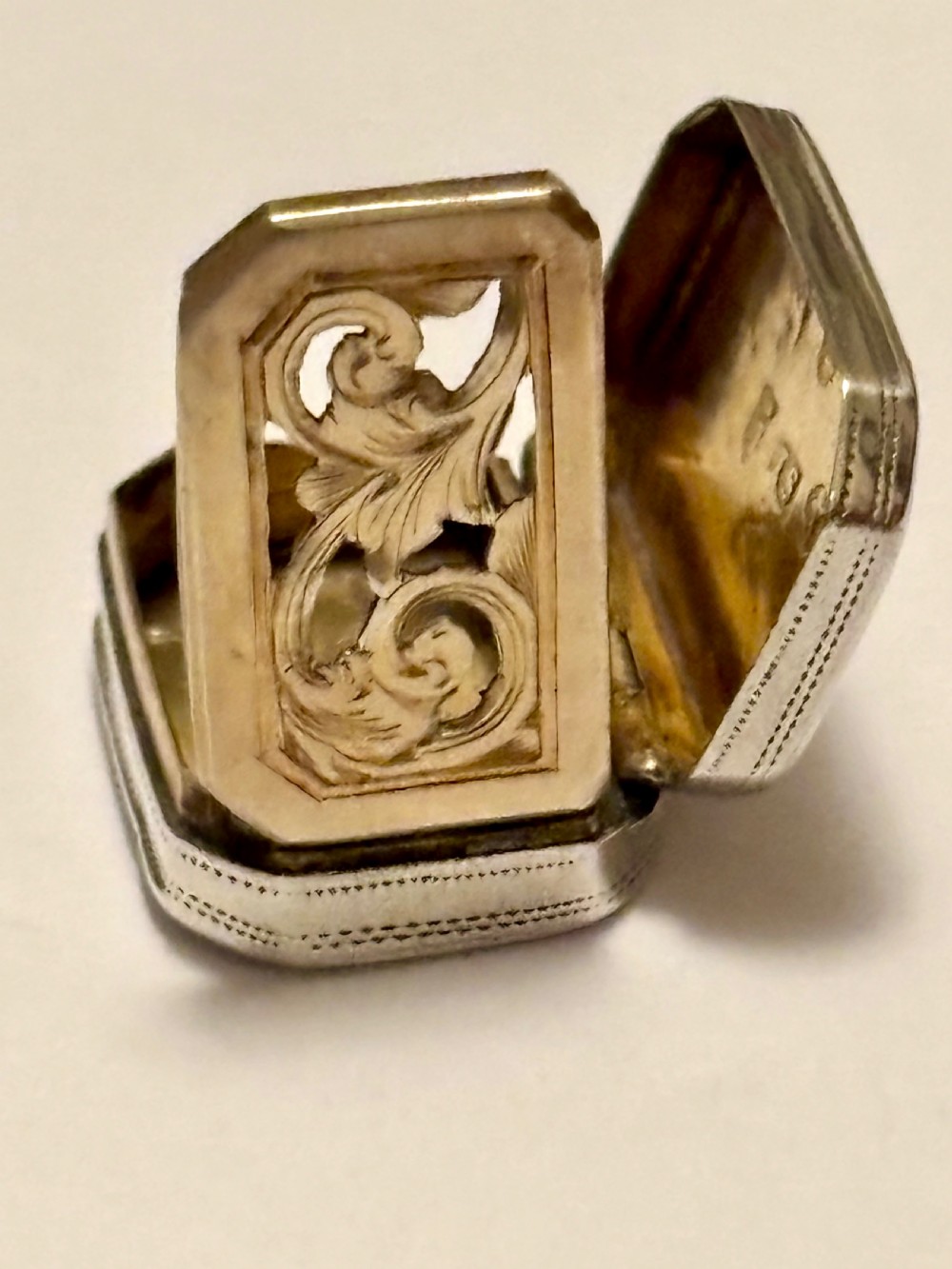 George III Silver Gilt Vinaigrette Birmingham 1806 John Shaw View X