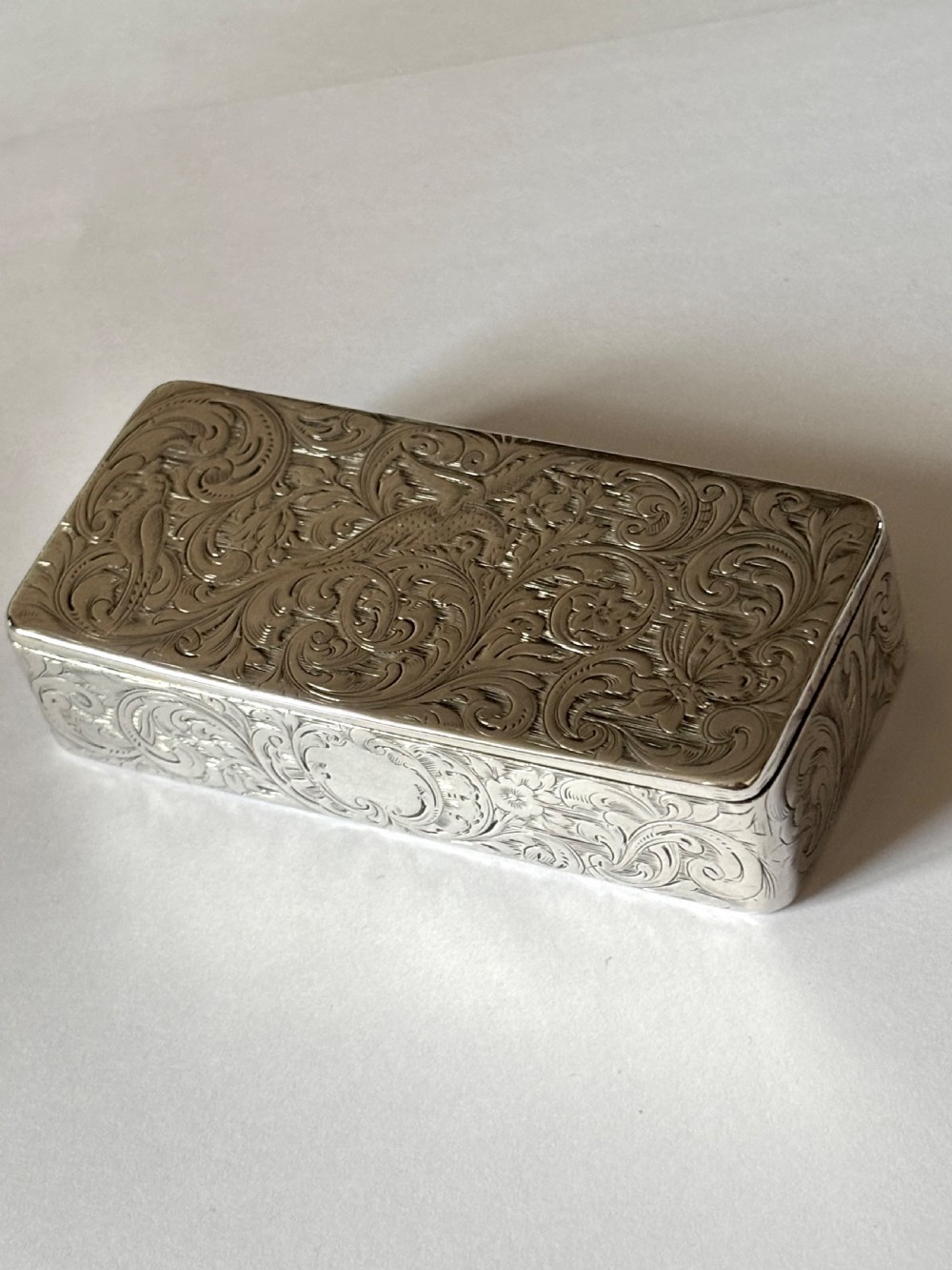 Early Victorian Silver Gilt Snuff Box AJ Norman London 1841 *Rare Maker* 103g