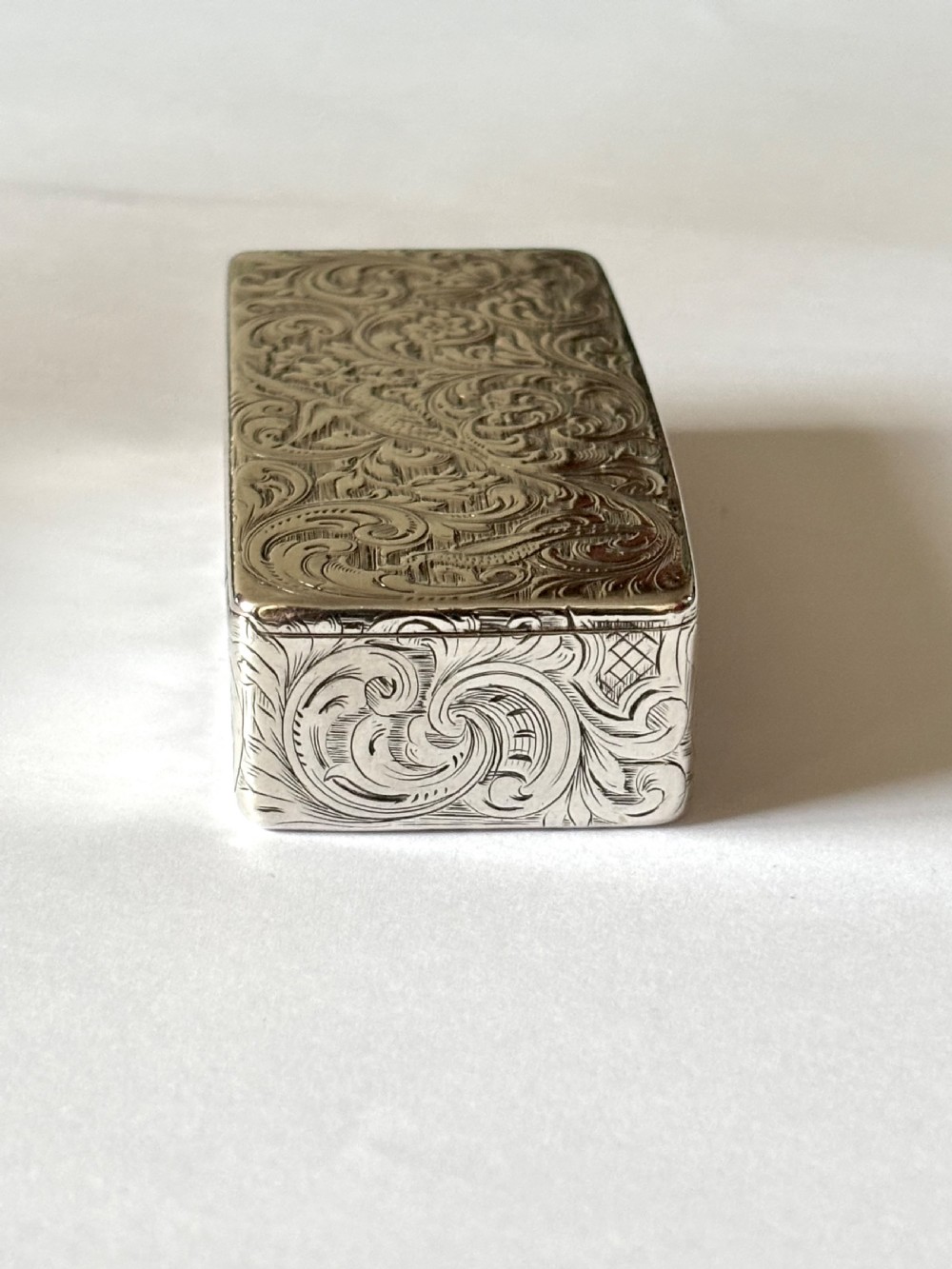 Early Victorian Silver Gilt Snuff Box AJ Norman London 1841 *Rare Maker* 103g View IV
