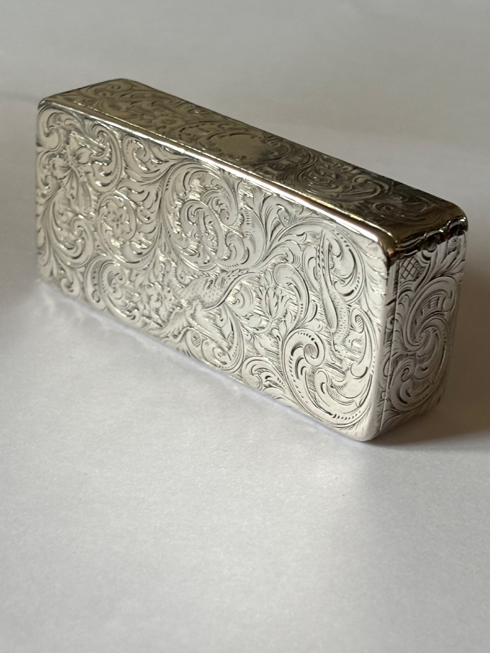 Early Victorian Silver Gilt Snuff Box AJ Norman London 1841 *Rare Maker* 103g View V
