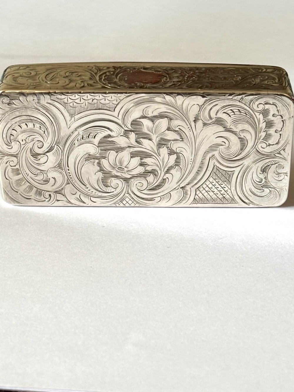 Early Victorian Silver Gilt Snuff Box AJ Norman London 1841 *Rare Maker* 103g View VII
