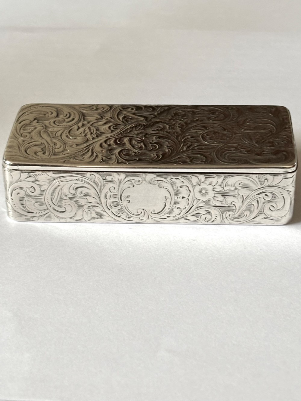 Early Victorian Silver Gilt Snuff Box AJ Norman London 1841 *Rare Maker* 103g View VIII