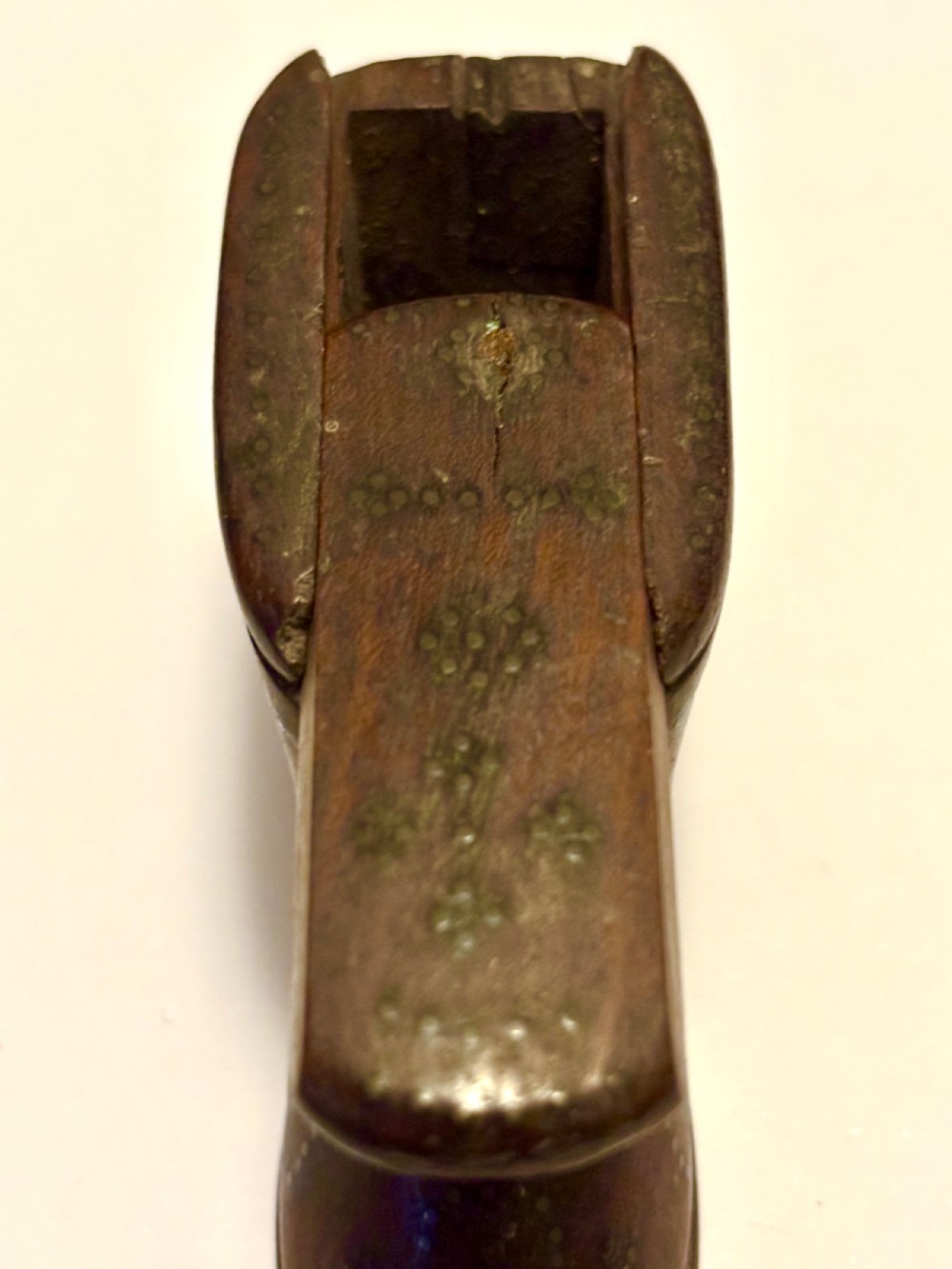 Antique 19th Century Mahogany & Pique Decoration Shoe Boot Snuff Box View IX