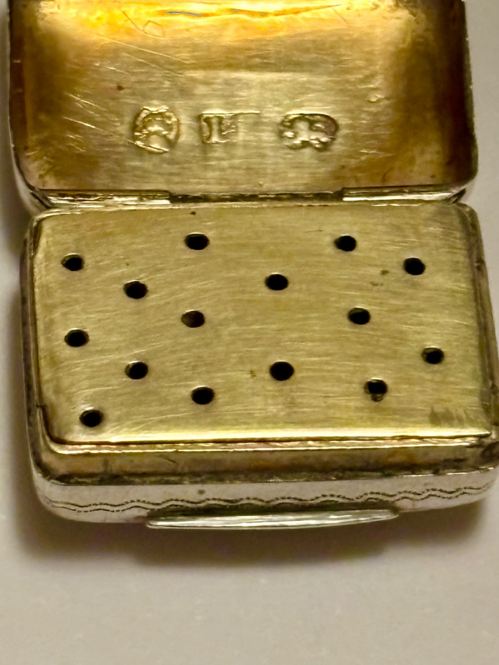George III Silver Gilt Vinaigrette Birmingham 1817 John Shaw View VII