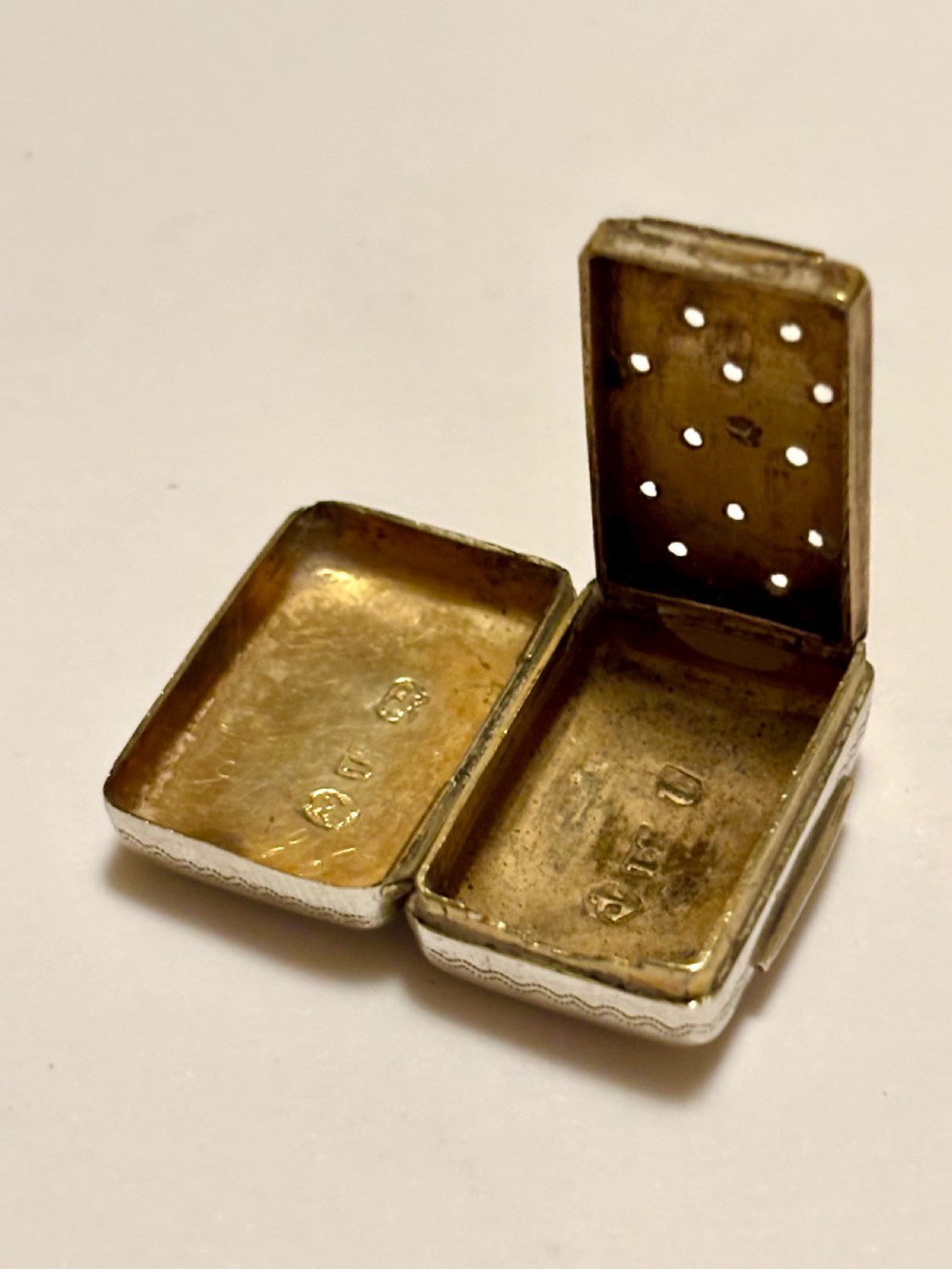 George III Silver Gilt Vinaigrette Birmingham 1817 John Shaw View VIII