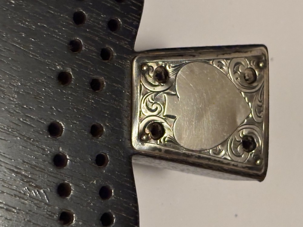 Victorian Sterling Silver Detailed Ebony Novelty Cribbage Board Bham 1900 W & Co View III