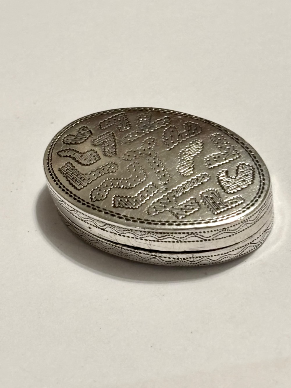 George III Curved Oval Silver Gilt Vinaigrette Birmingham 1808 Wardell & Kempson View II