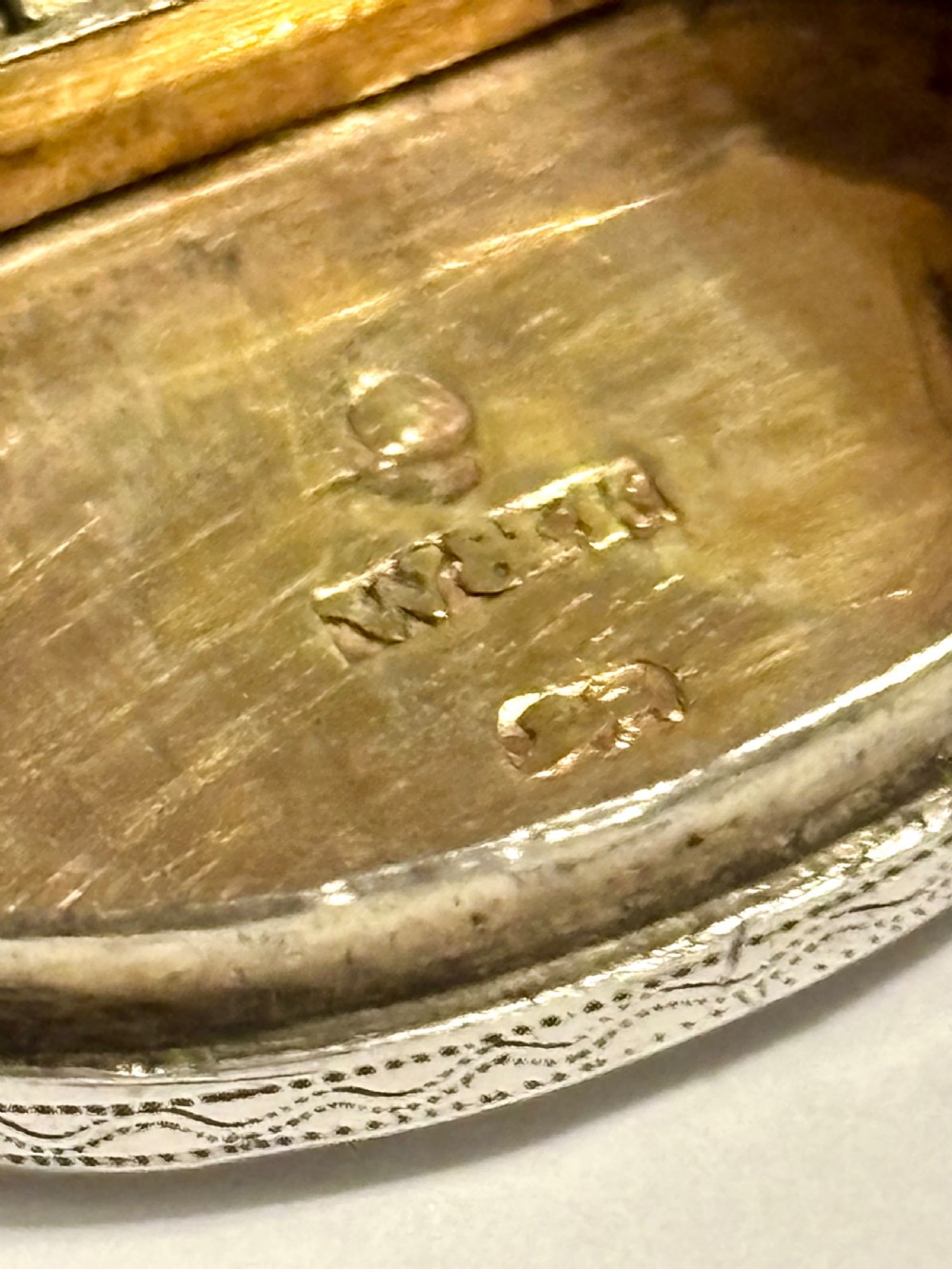 George III Curved Oval Silver Gilt Vinaigrette Birmingham 1808 Wardell & Kempson View XI