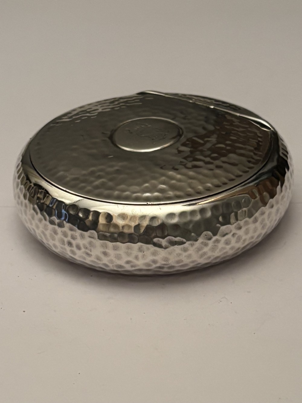 Edwardian Silver Squeeze Action Tobacco Box A & J Zimmerman Planished c1905