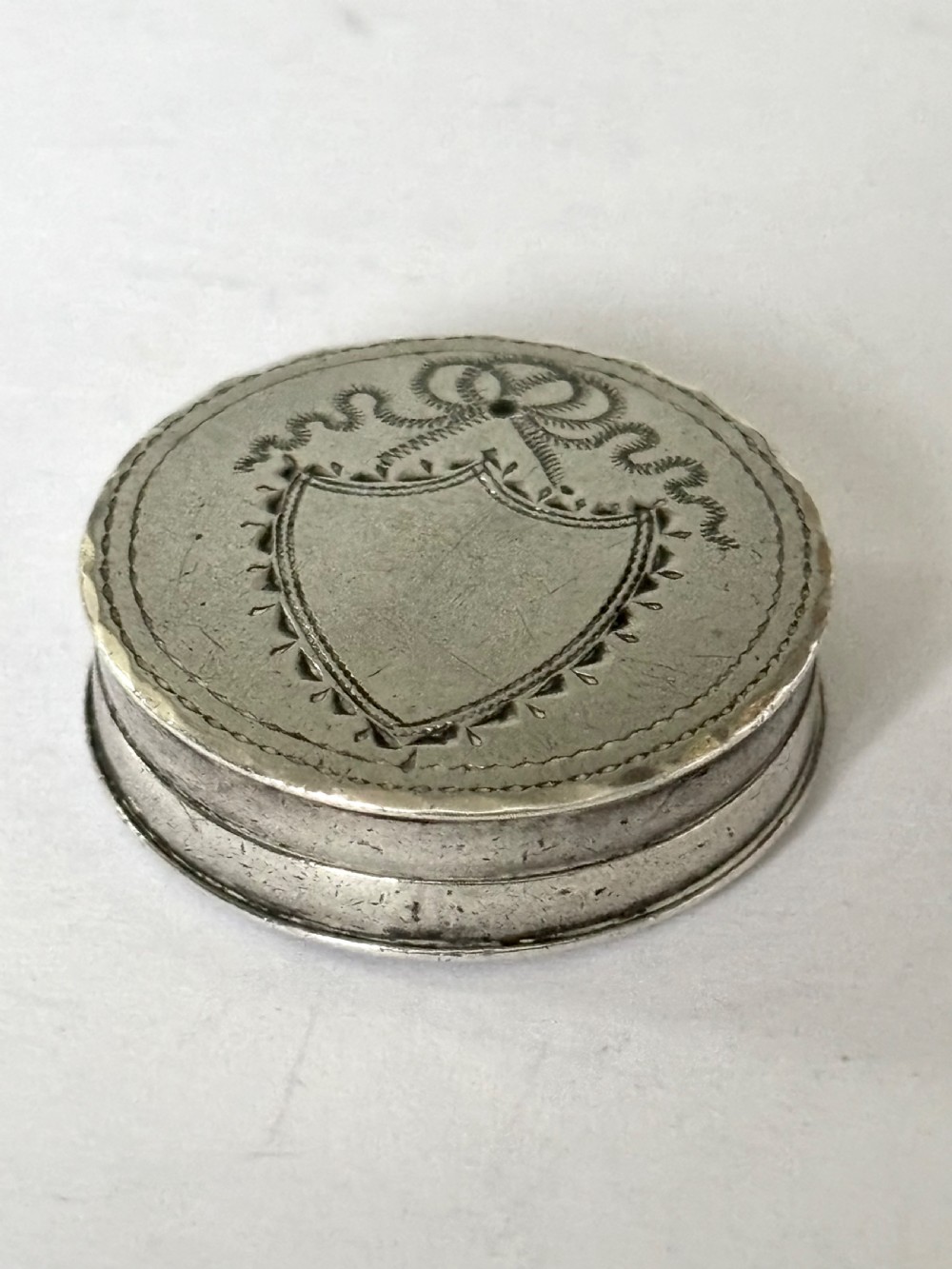 Antique George III Sterling Silver Patch Box Birmingham 1796 Samuel Pemberton View VI