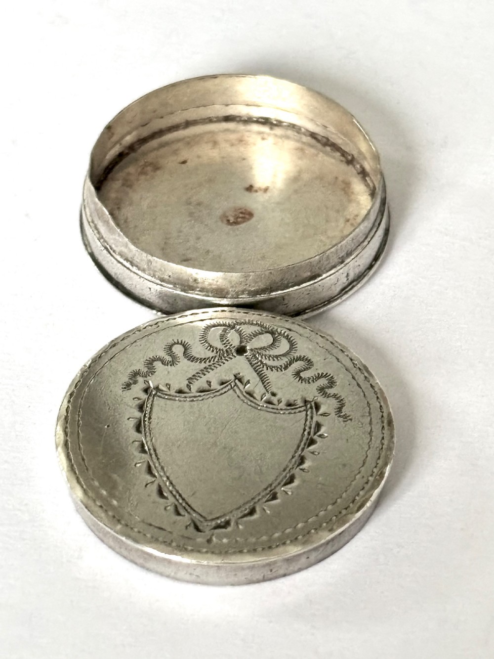 Antique George III Sterling Silver Patch Box Birmingham 1796 Samuel Pemberton View VIII
