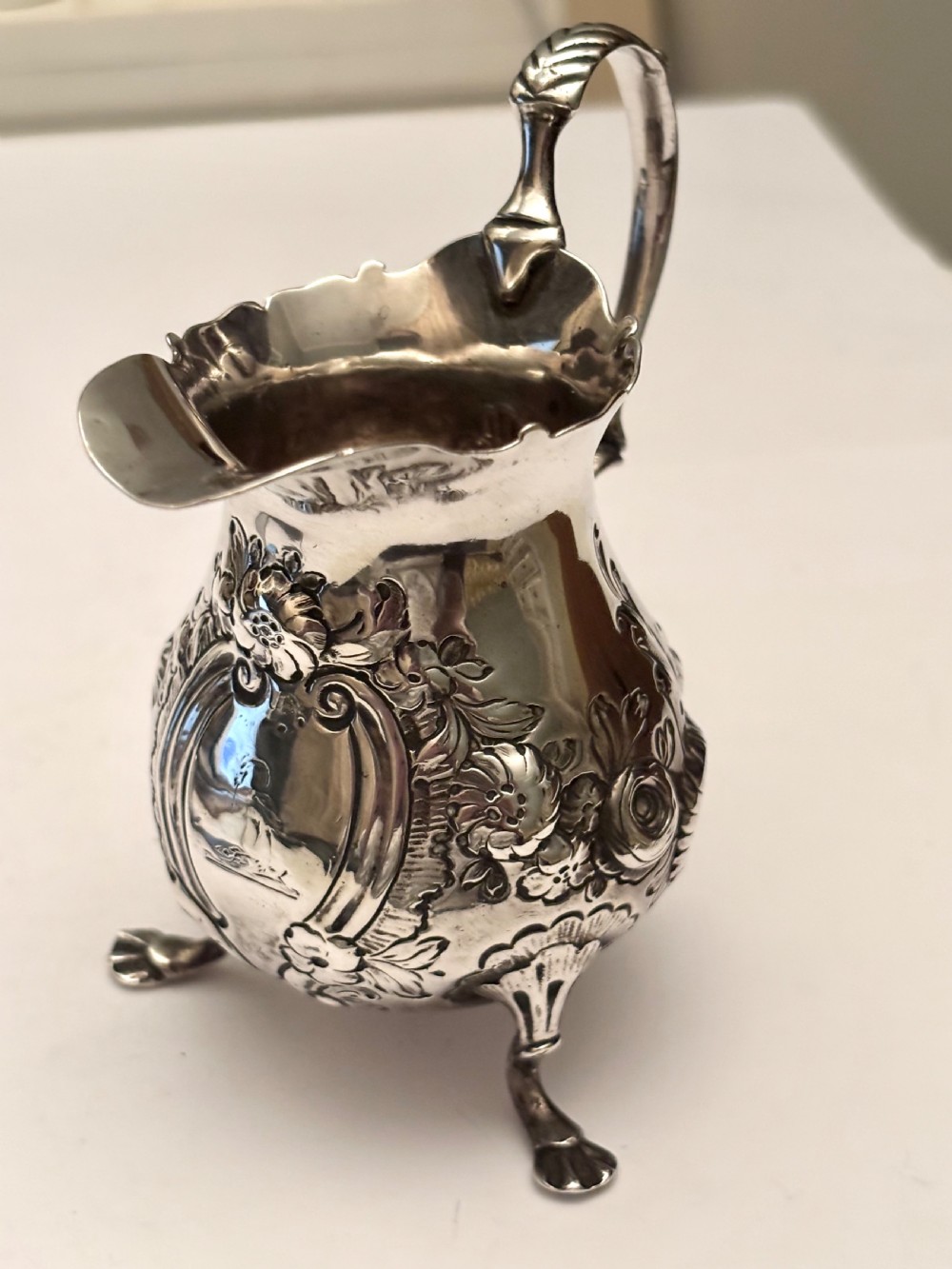Antique George II Silver Cream Jug London 1748 William Robertson