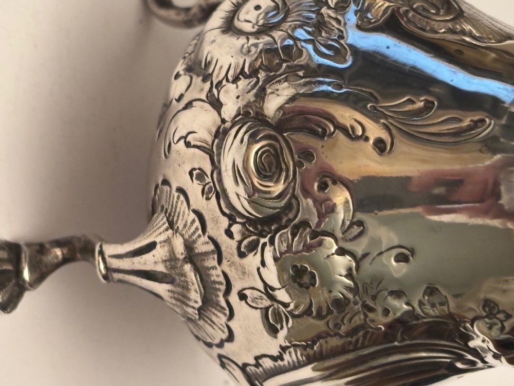 Antique George II Silver Cream Jug London 1748 William Robertson View IV
