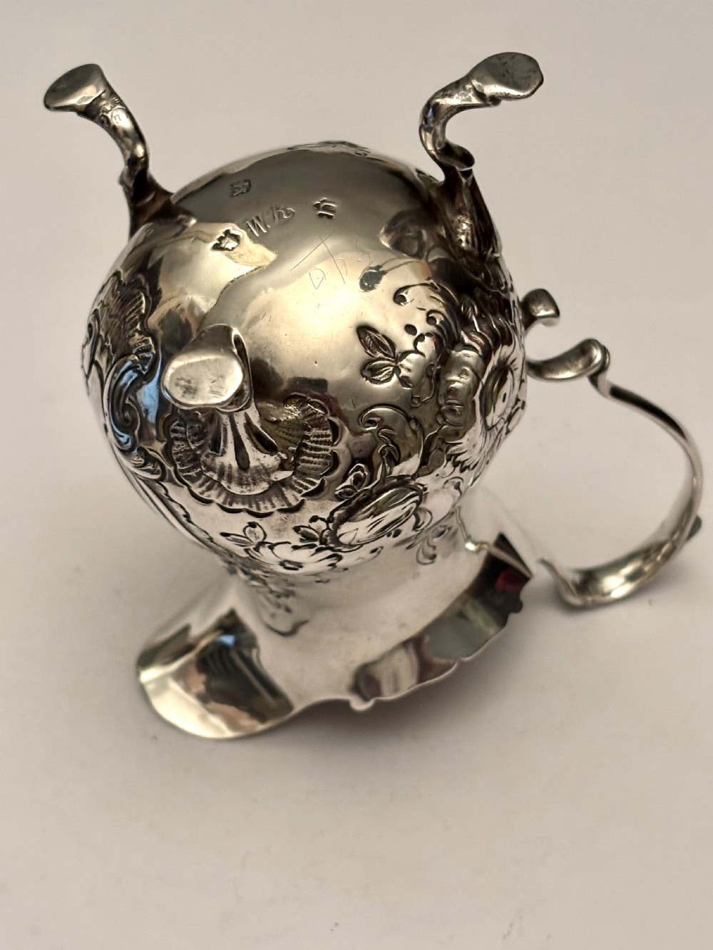 Antique George II Silver Cream Jug London 1748 William Robertson View X