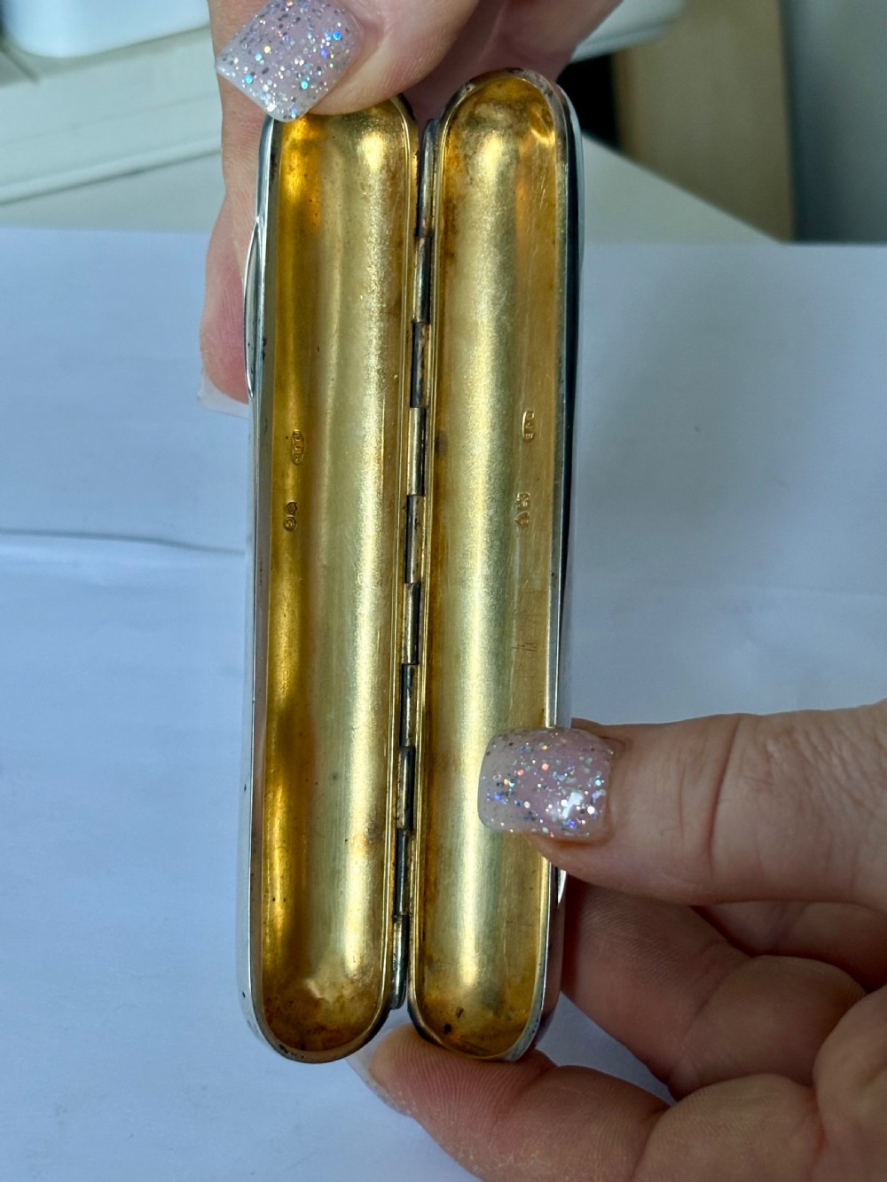 Victorian Silver Gilt Single Tube Cigar Case David Jellicoe Baker London 1882 View VIII