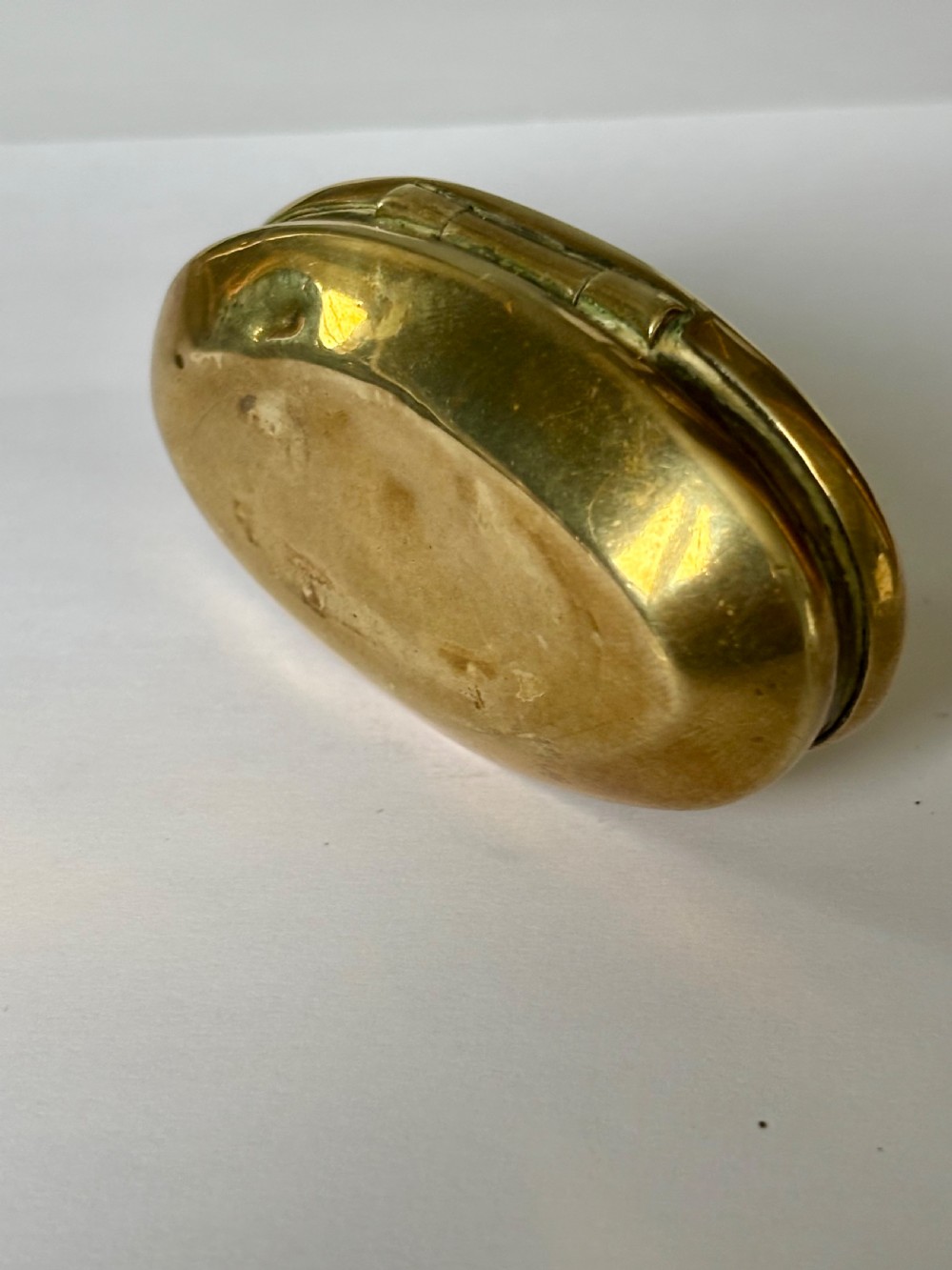 A Victorian 19th Century Brass Miners Chewing Tobacco Box WILLIAM GERMAN 1899 View III