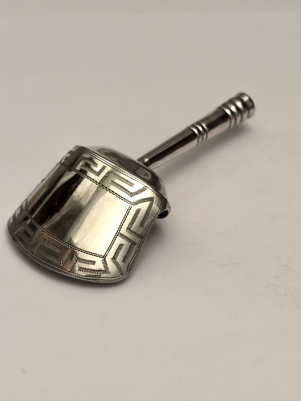 George III Silver Sugar Caddy Spoon Scoop Birmingham 1806 Samuel Pemberton View III