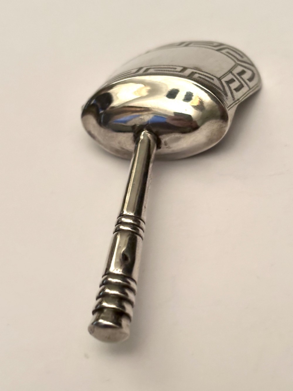 George III Silver Sugar Caddy Spoon Scoop Birmingham 1806 Samuel Pemberton View IV