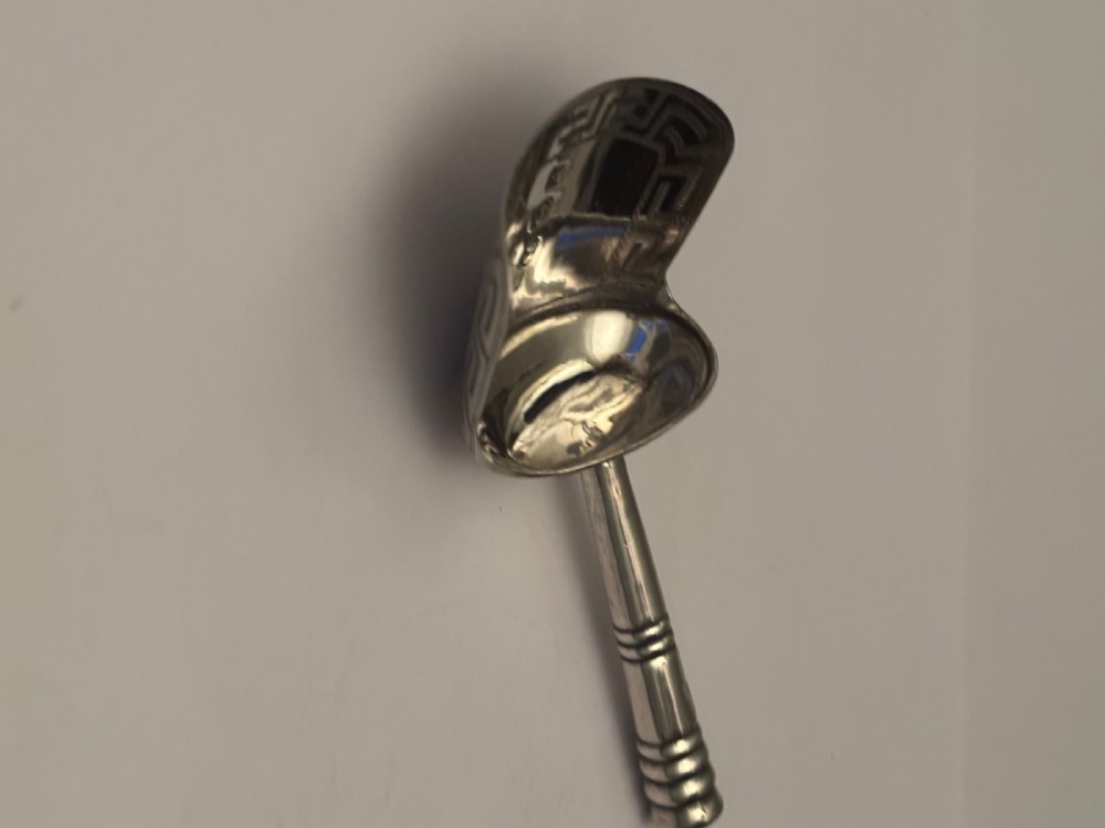 George III Silver Sugar Caddy Spoon Scoop Birmingham 1806 Samuel Pemberton View VI