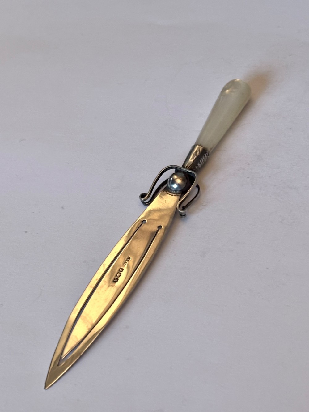 Antique George V Silver & MOP Bookmark  Adie & Lovekin Birmingham 1925
