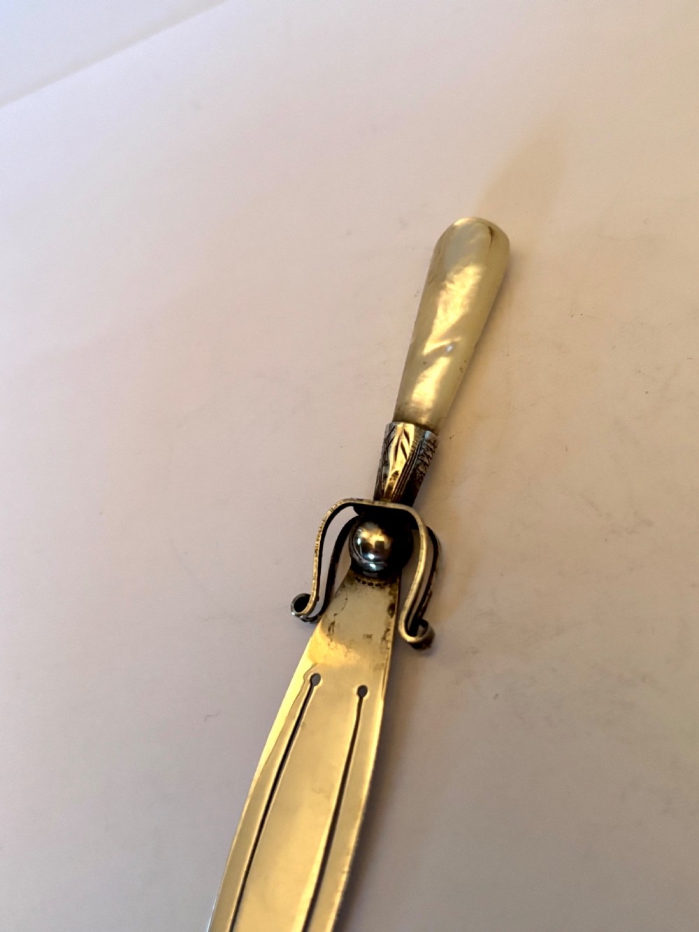 Antique George V Silver & MOP Bookmark  Adie & Lovekin Birmingham 1925 View VI