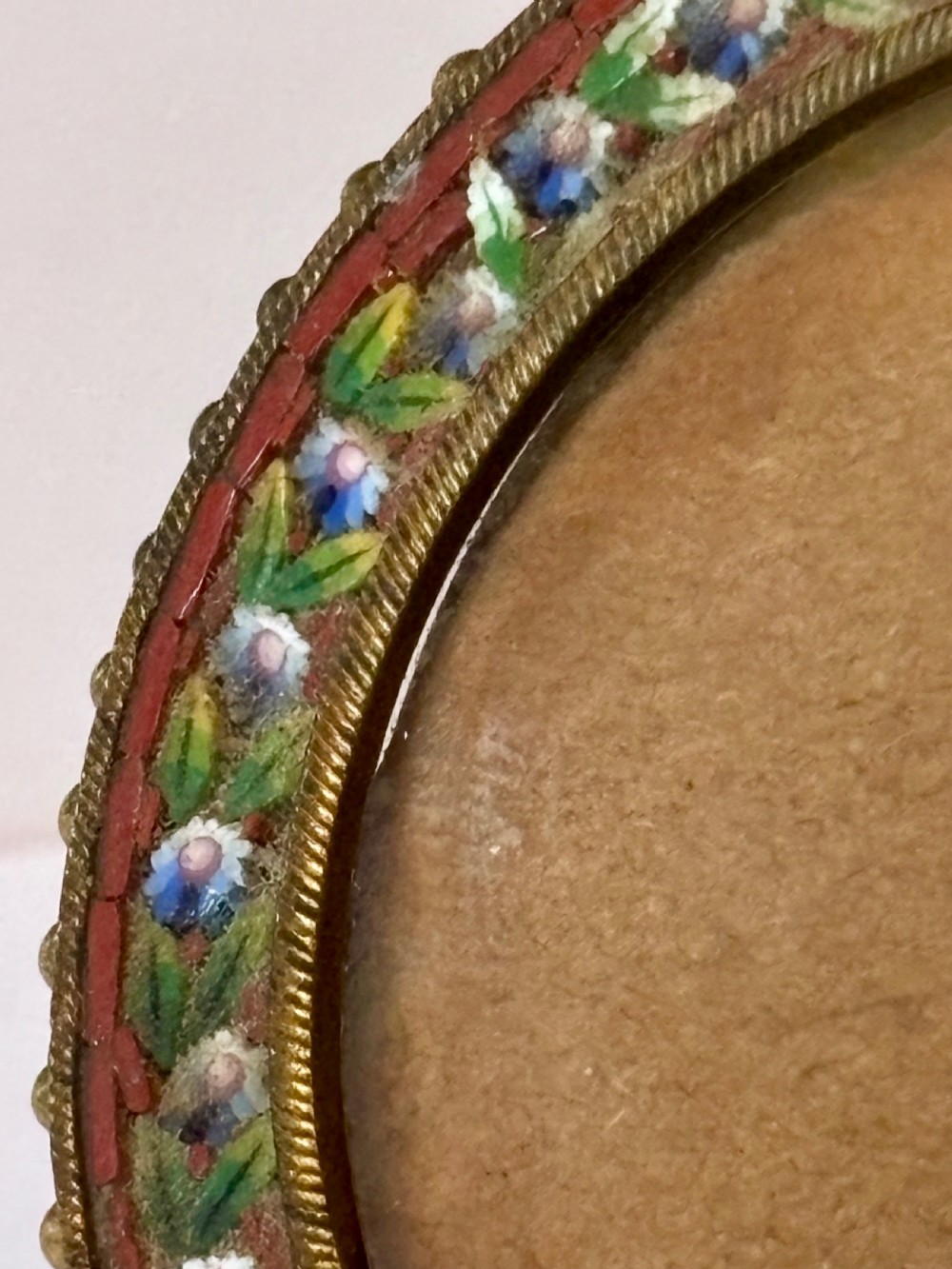 19th Century Victorian Italian Micro Mosaic Photo Picture Frame with Ball Feet View III