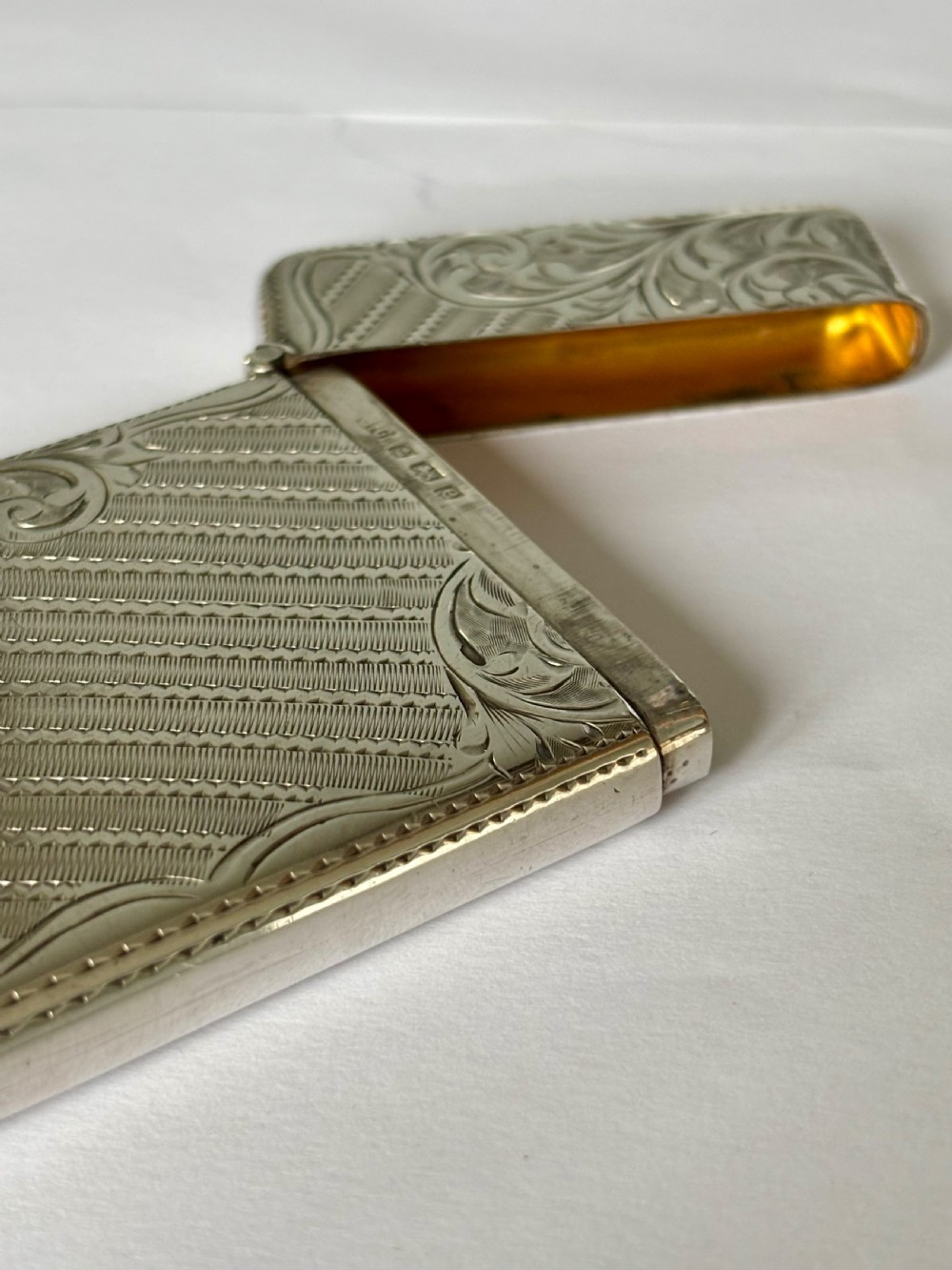 Antique Edwardian Silver Calling Card Case Birmingham 1904 Joseph Gloster View IV