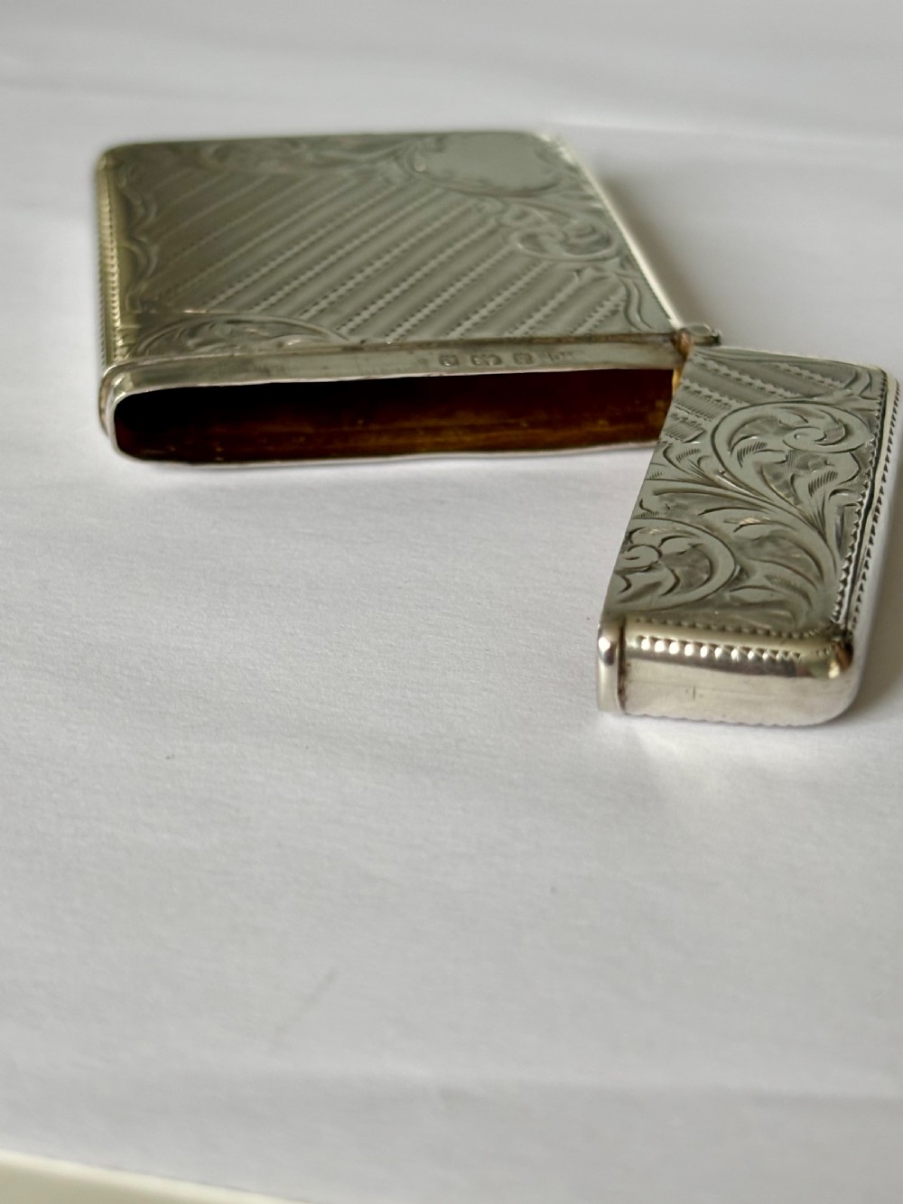 Antique Edwardian Silver Calling Card Case Birmingham 1904 Joseph Gloster View V