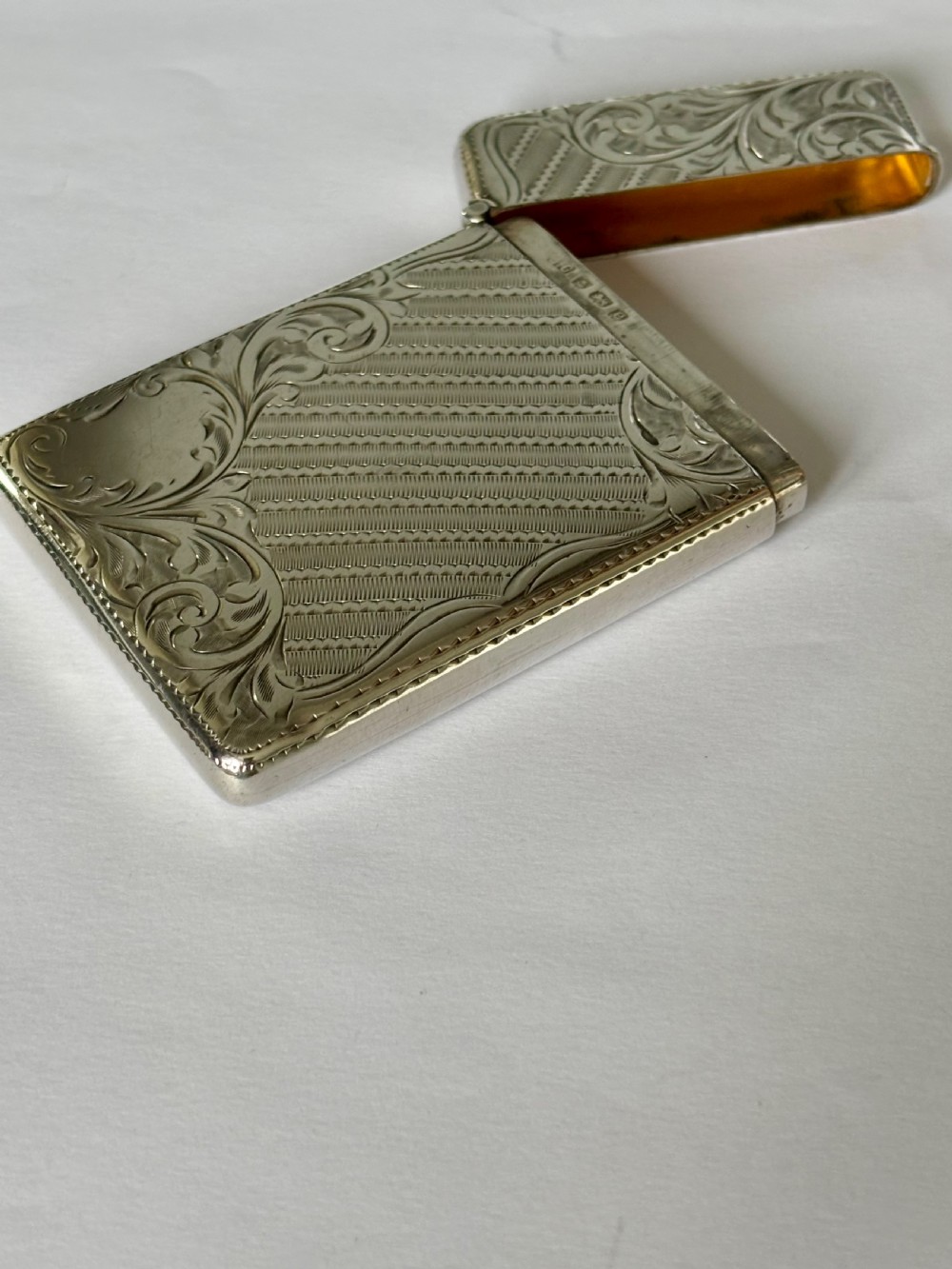 Antique Edwardian Silver Calling Card Case Birmingham 1904 Joseph Gloster View VI