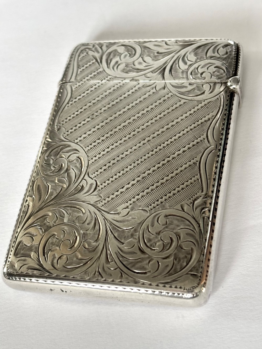 Antique Edwardian Silver Calling Card Case Birmingham 1904 Joseph Gloster View VII