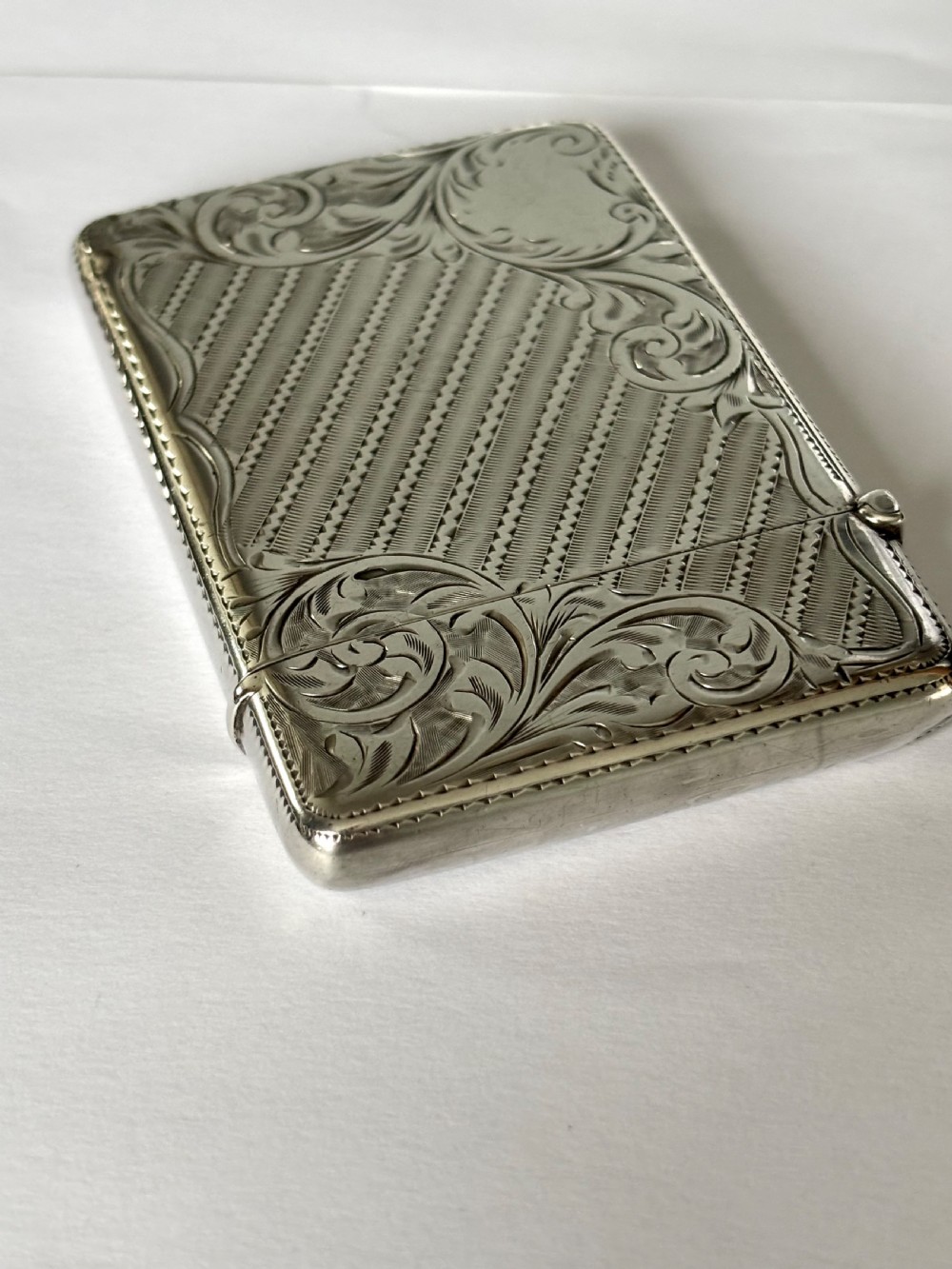 Antique Edwardian Silver Calling Card Case Birmingham 1904 Joseph Gloster View VIII