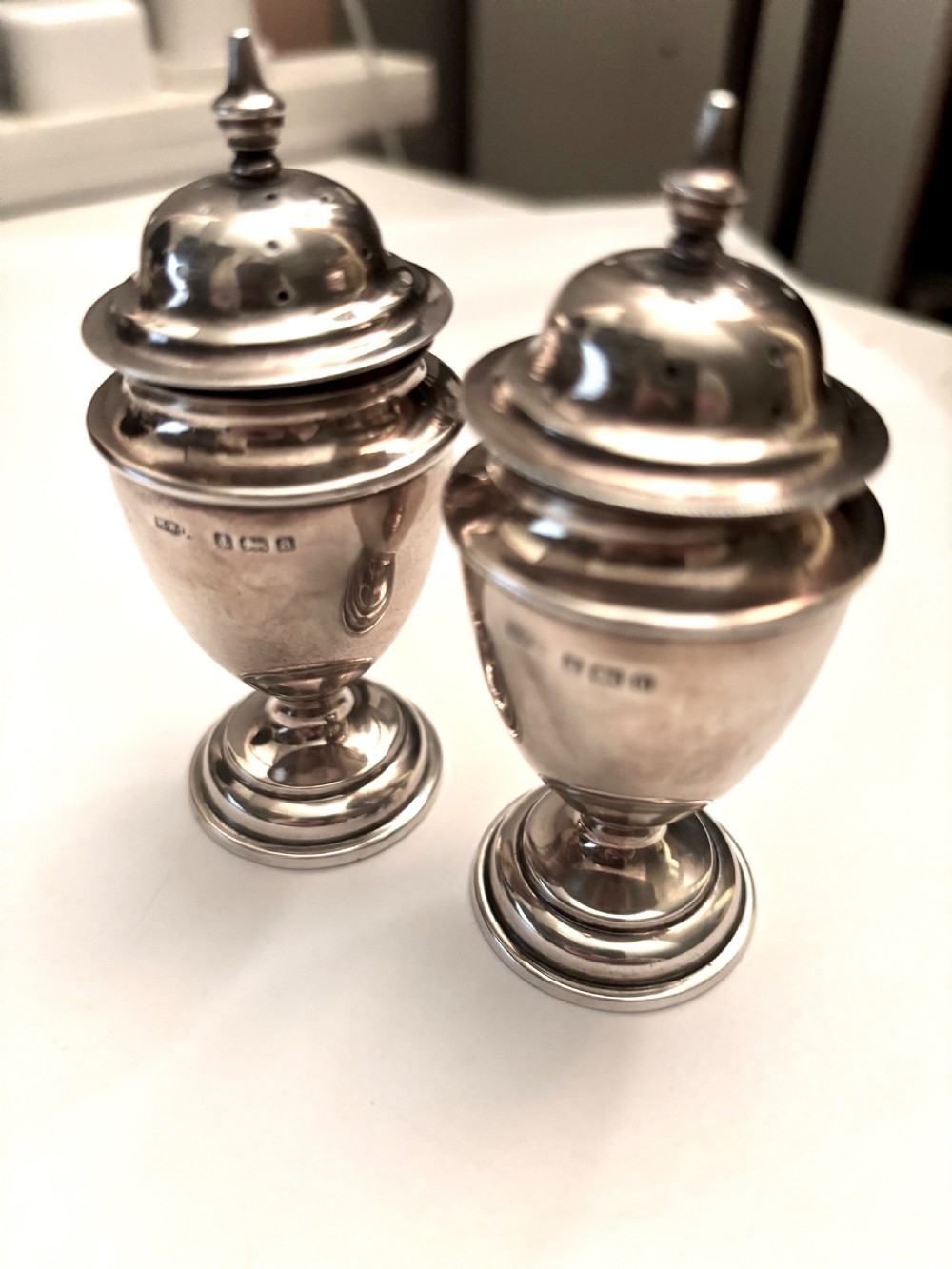 Victorian Pair Silver Pepperettes Birmingham 1900 Henry Williamson Ltd