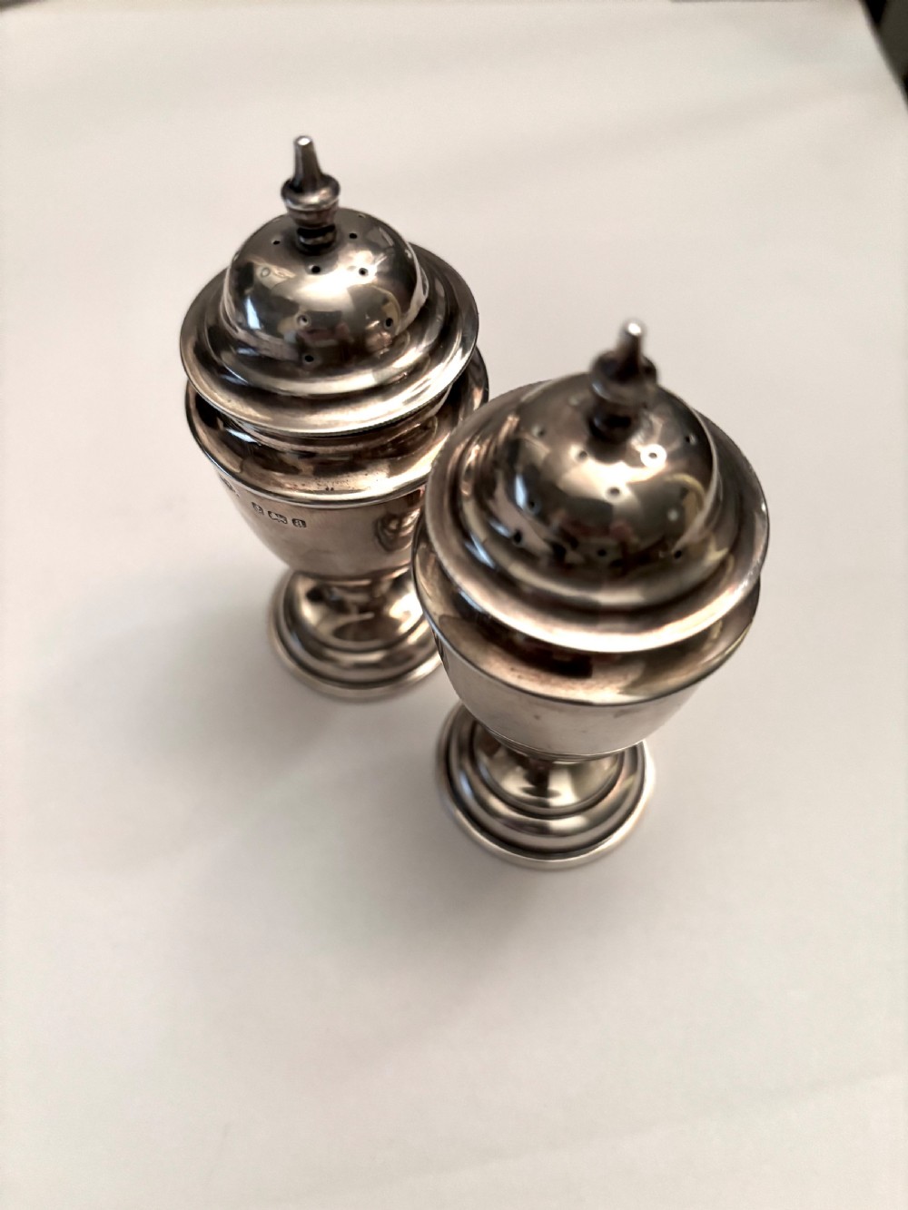 Victorian Pair Silver Pepperettes Birmingham 1900 Henry Williamson Ltd View II
